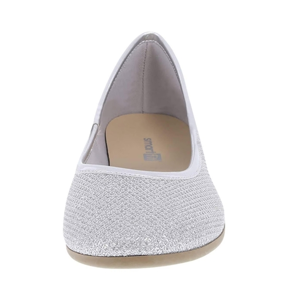 New! Smart Fit Chelsea Silver Ballet Flats - Picture 1 of 9